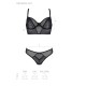 Комплект Passion DROSERA SET black, L/XL, сітка+мереживо, бюстьє та трусики танга