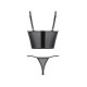 Комплект Passion KERRIA SET black, L/XL, сетка+кружево, бюстье и стринги