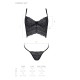 Комплект Passion KERRIA SET black, L/XL, сетка+кружево, бюстье и стринги
