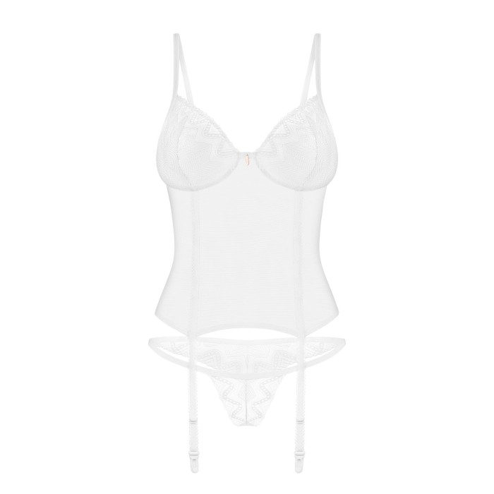 Корсет Obsessive Alissium corset & thong M/L (мятая упаковка!!!)