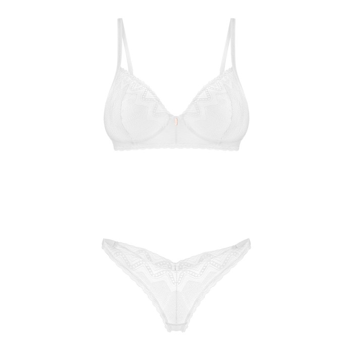 Комплект Obsessive Alissium 2-pcs set, XS/S, кружево, лиф с мягкой чашкой, трусики танга