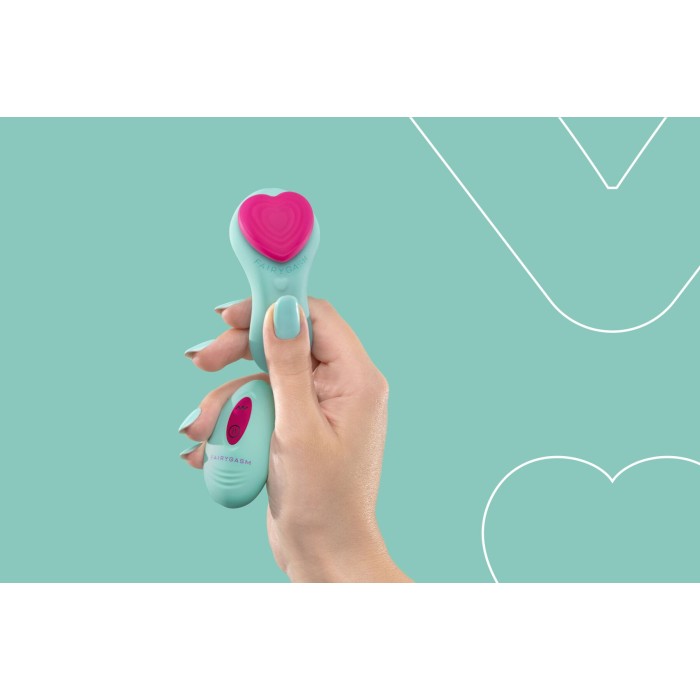 Вибратор в трусики FairyGasm HeartGem green, на магните, пульт ДУ