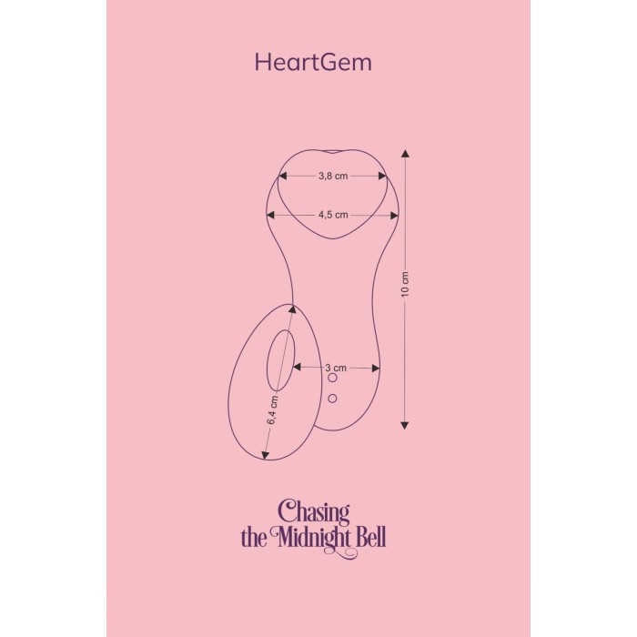 Вибратор в трусики FairyGasm HeartGem violet, на магните, пульт ДУ