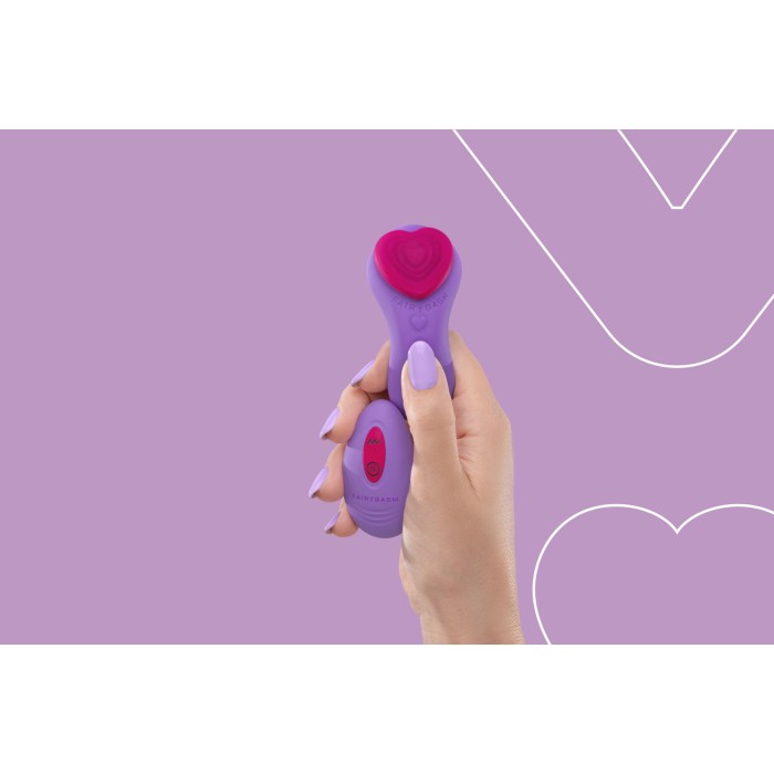 Вибратор в трусики FairyGasm HeartGem violet, на магните, пульт ДУ