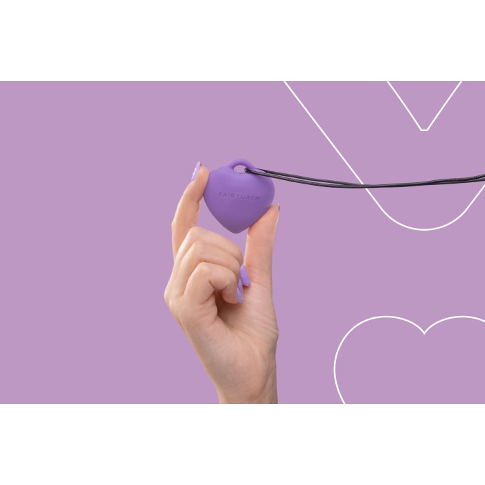 Мінівібратор «Сердечко» FairyGasm PleasureStone violet, 9 режимів, на шнурку