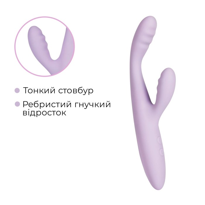 Тонкий кролик-вибратор Svakom Cici+ 2 Lilac, управление со смартфона, подогрев до 38 °C