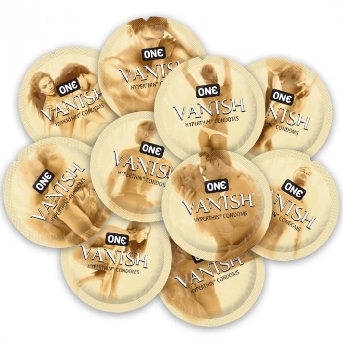 Набор презервативов ONE Vanish Hyperthin, 100 шт, ультратонкие, со смазкой, упаковка-тубус