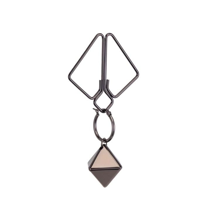 Зажимы для сосков с тяжелой подвеской LOCKINK Nipple Clamps with Heavy Pendant - Grey