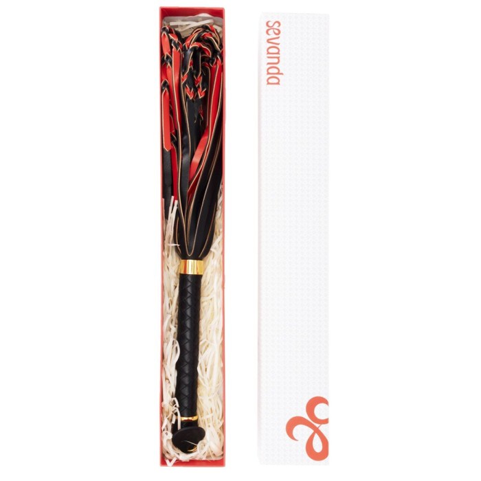 Флоггер LOCKINK SEVANDA Red & Black Braided Tail Flogger