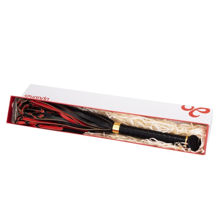 Флоггер LOCKINK SEVANDA Red & Black Braided Tail Flogger