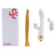 Вибратор-кролик с флоггером LOCKINK SEVANDA Whip Vibrating Massage Wand - White & Golden
