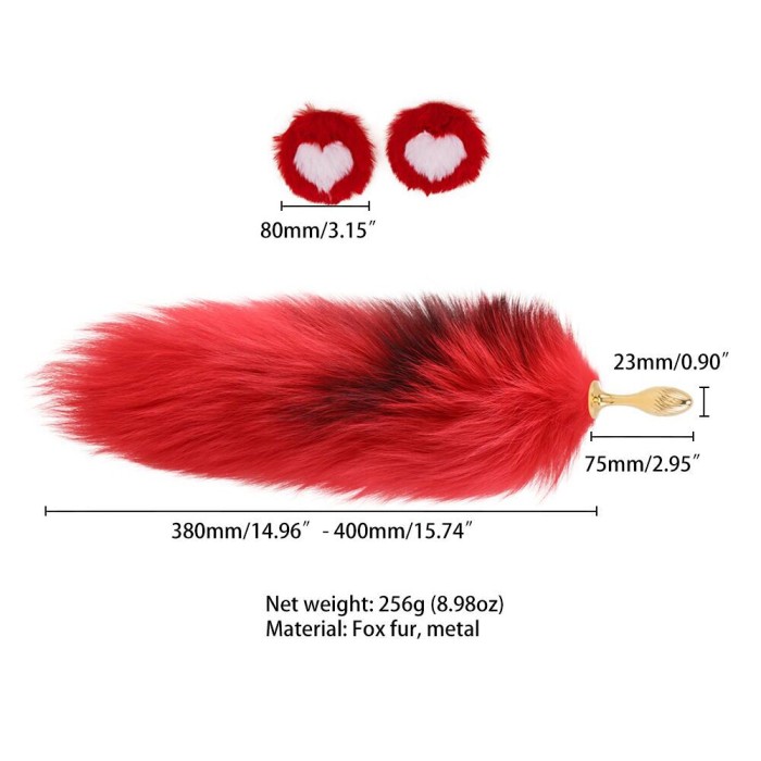 Анальная пробка с хвостом лисицы LOCKINK SEVANDA Red Vixen Set with Pear-shape Plug