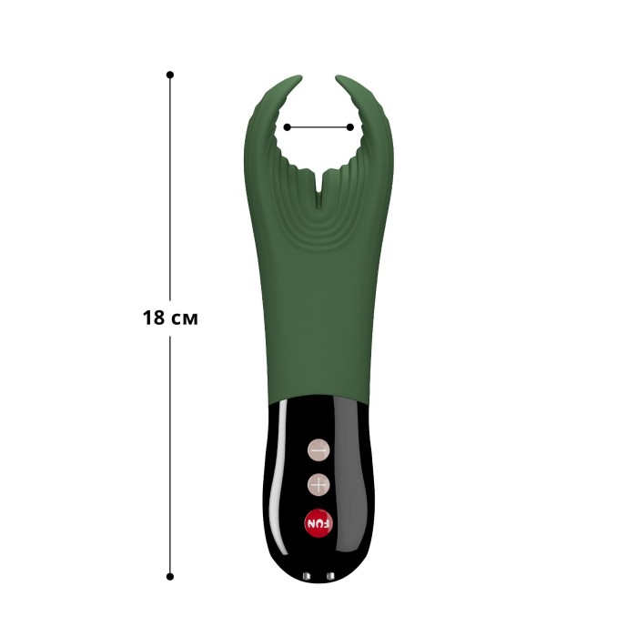 Вибратор для пениса Fun Factory MANTA moss green/black, подходит для парных игр