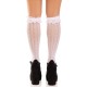 Носочки ажурные с рюшами Leg Avenue Sweetheart Ruffle Cuff Knee Highs White, высокие