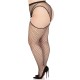 Панчохи Leg Avenue Stokings with O-ring Attached Garter Belt Black 1X/2X