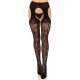 Панчохи Leg Avenue Eyelet lace suspender hose Black One Size