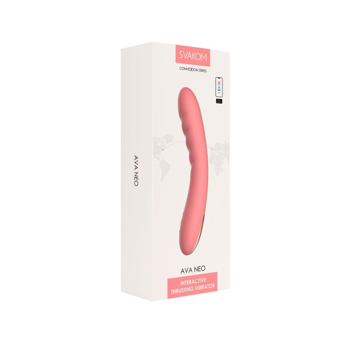 Смарт-вибратор с пульсацией Svakom Ava Neo Peach Pink, 15 режимов работы, водонепроницаемый