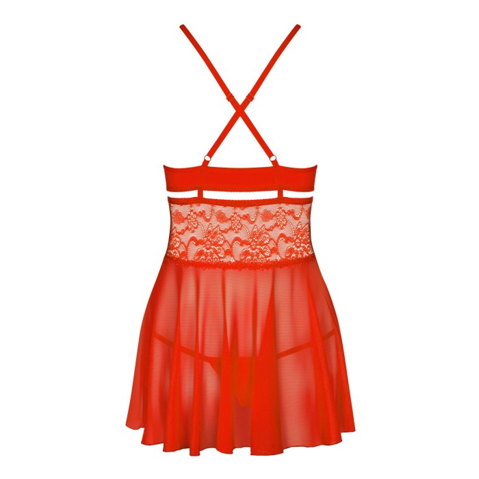 Бебі-дол Obsessive 838-BAB-3 babydoll & thong red S/M