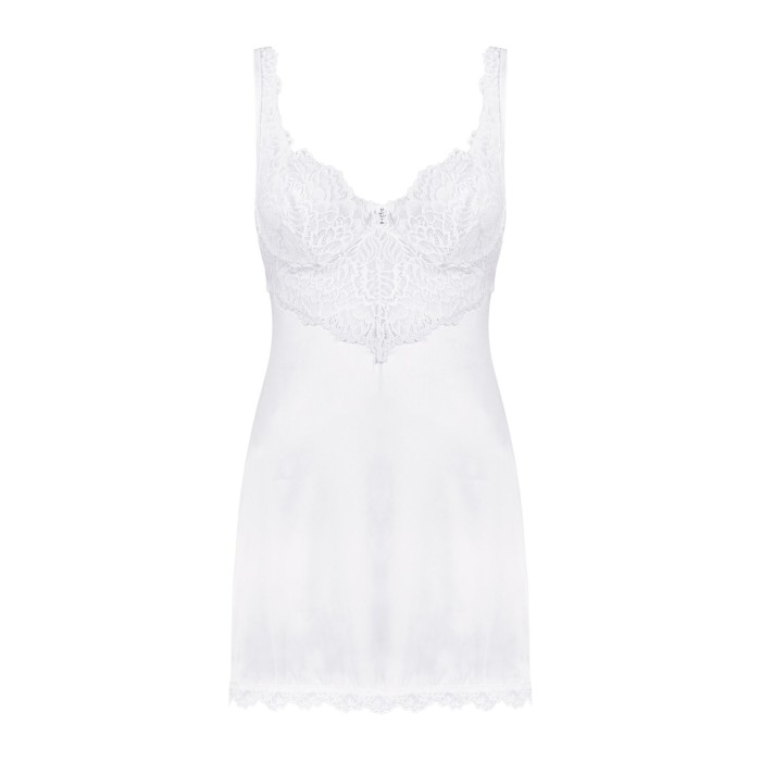 Сорочка Obsessive Amor Blanco underwire chemise & thong white S/M