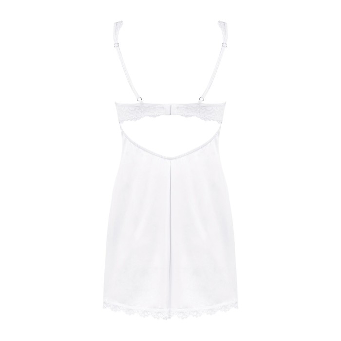 Сорочка Obsessive Amor Blanco underwire chemise & thong white S/M