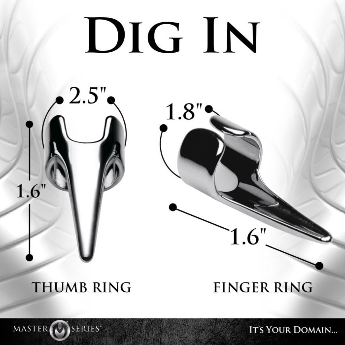 Набор колец с когтями Master Series Five-Piece Sensation Claw Rings - Silver (мятая упаковка!!!)