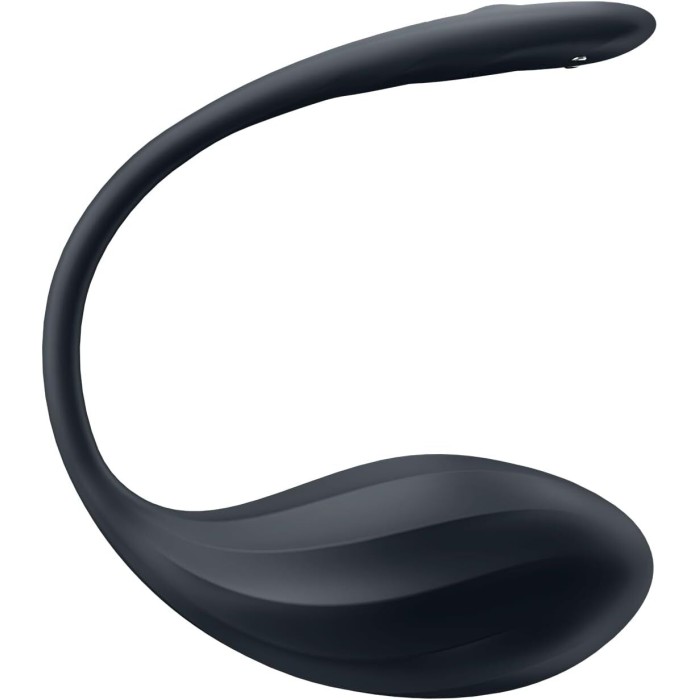 Смарт-виброяйцо Satisfyer Ribbed Petal Connect App Black, управление со смартфона, пульт ДУ