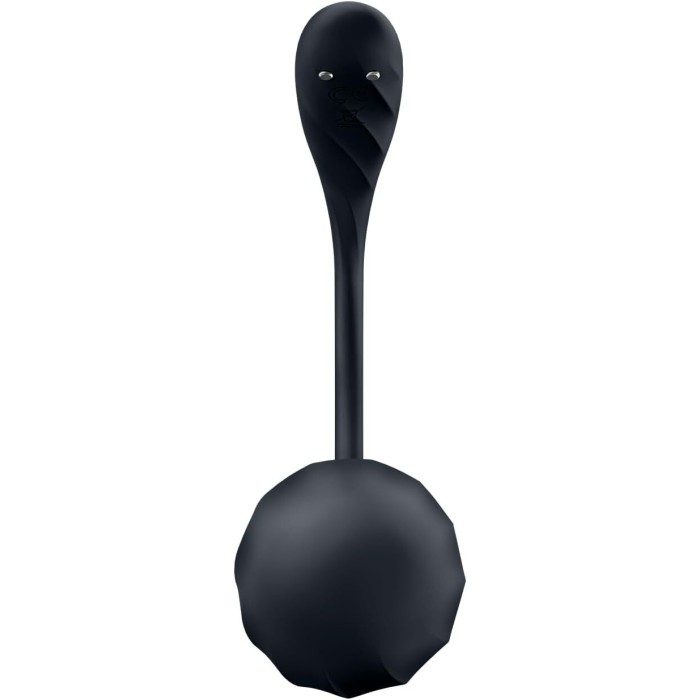 Смарт-виброяйцо Satisfyer Ribbed Petal Connect App Black, управление со смартфона, пульт ДУ