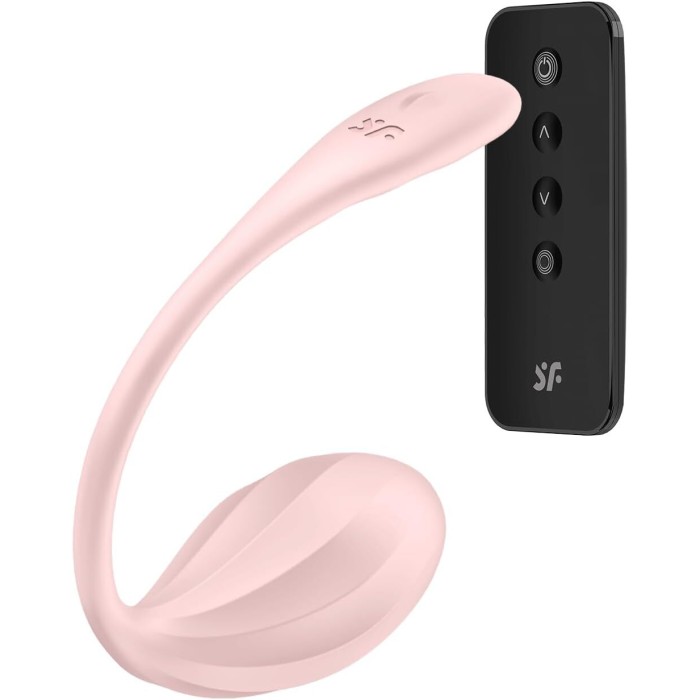 Смарт-виброяйцо Satisfyer Ribbed Petal Connect App Rose, управление со смартфона, пульт ДУ