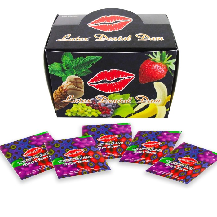 Набор латексных салфеток Latex Dental Dams Grape 100 шт