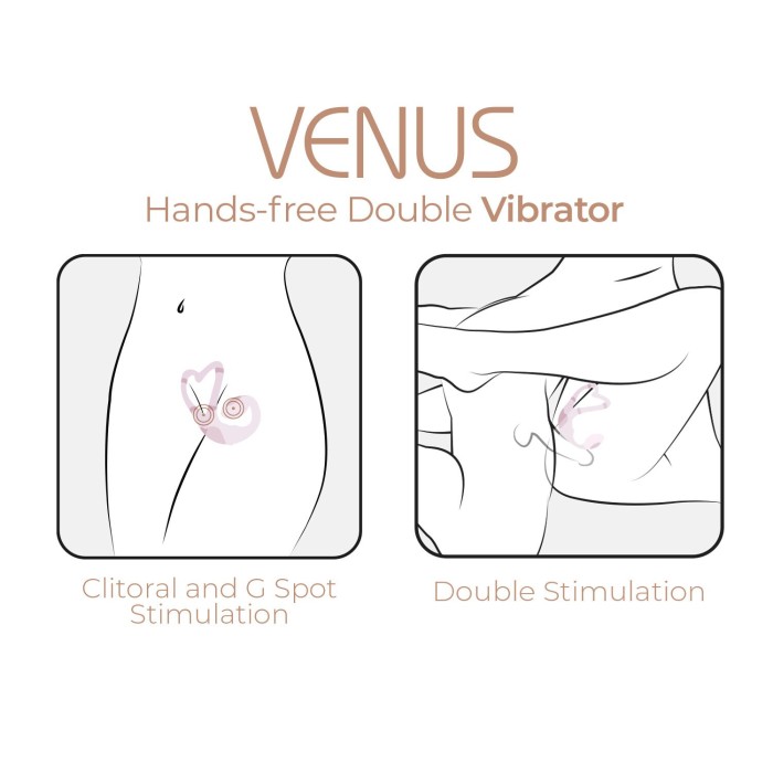 Смарт-вибратор для пар Adrien Lastic Venus + APP, двойной, можно носить под одеждой, 10 режимов