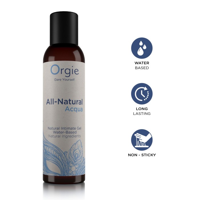 Лубрикант на водной основе Orgie All Natural Acqua, 150 мл, нелипкий, гладкий, натуральный состав