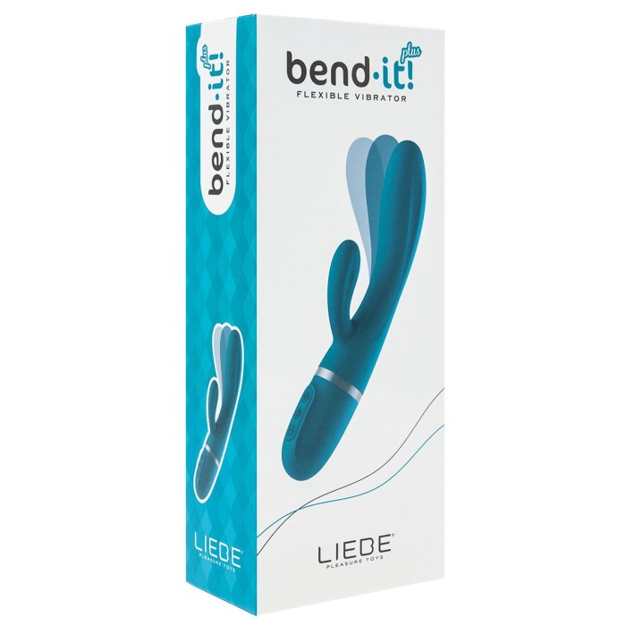 Вибратор-кролик Liebe Bend It Plus Ocean Blue, гибкий, 2 мотора, 10 режимов