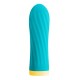 Вибропуля S Pleasures Bullets Twist & Shout Turquoise, бирюзовая, ребристая поверхность, 10 режимов