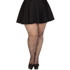 Колготки Leg Avenue Rhinestone micro net tights Plus size Black, дрібна сітка, стрази