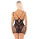 Платье Leg Avenue Lace and Net Mini Dress with Dual Strap One Size, Black
