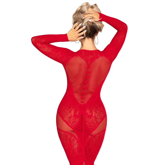 Сукня Leg Avenue Lace and Net Bodycon Gown One Size, Red