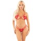 Комплект Leg Avenue Open Cup Bra and Pearl String One Size, Red