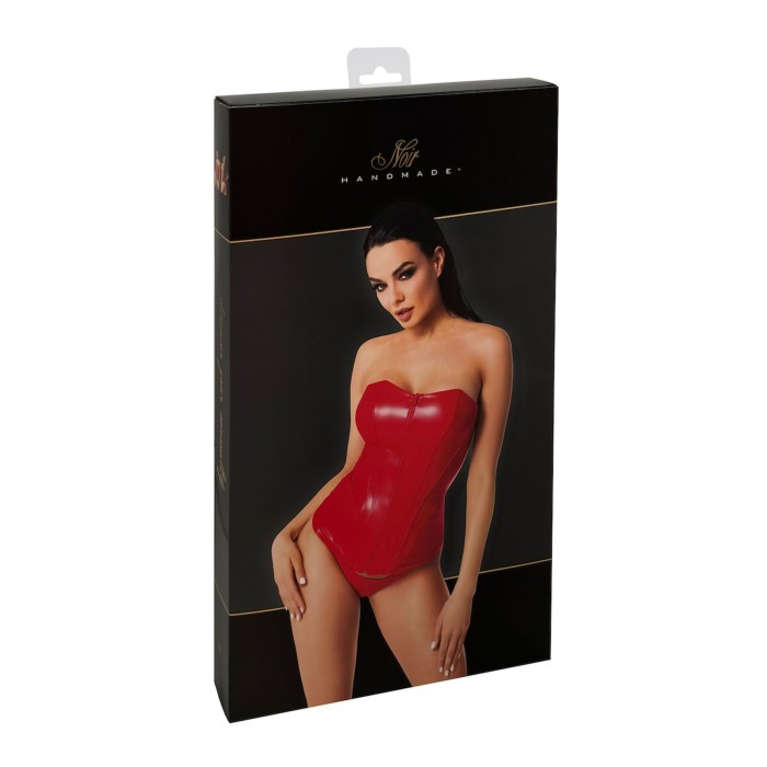 Корсет Noir Handmade F355 Red powerwetlook corset - 3XL