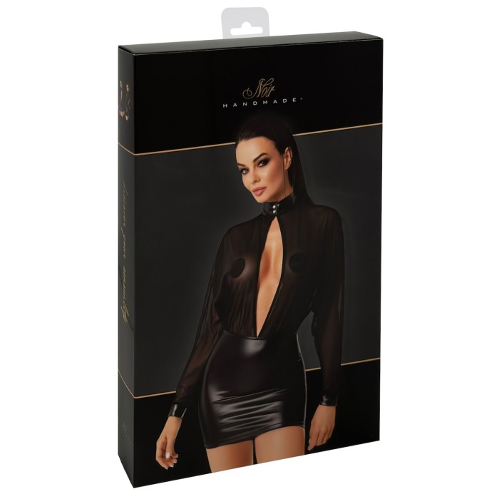 Сукня Noir Handmade F348 Powerwetlook and tulle dress - XXL