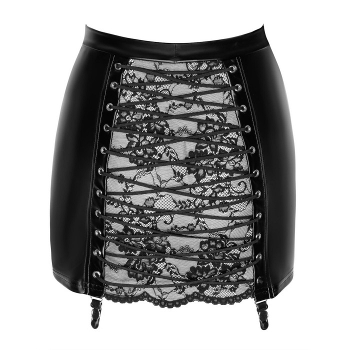 Спідниця Noir Handmade F341 Powerwetlook and lace skirt - M