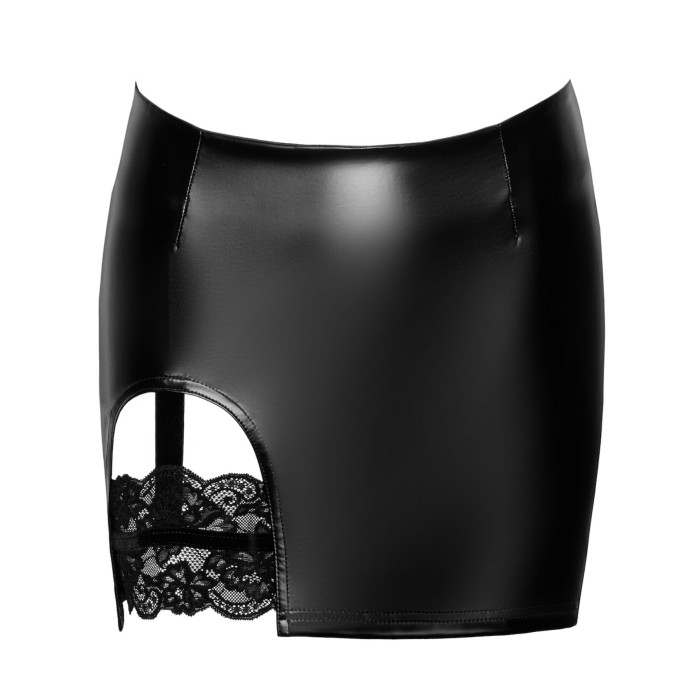 Юбка Noir Handmade F345 Powerwetlook skirt with garter - XL