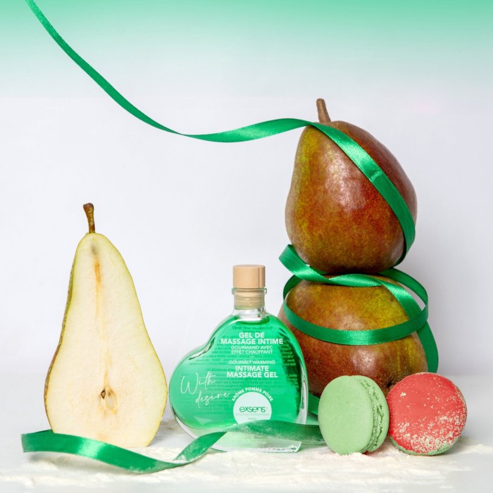 Массажный гель EXSENS With Desire Apple Pear 50 мл разогревающий, без сахара, съедобный