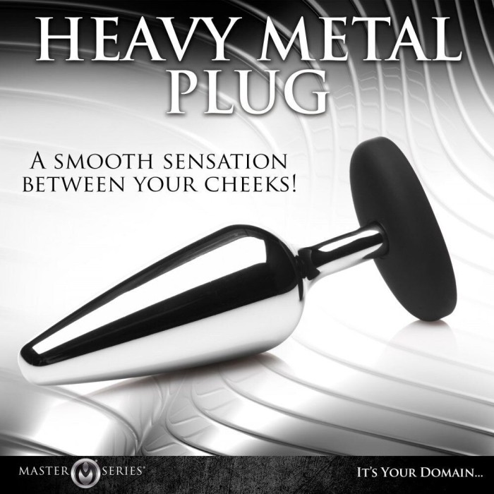 Анальная пробка Master Series Butt Slut Metal & Silicone Butt Plug - Silver