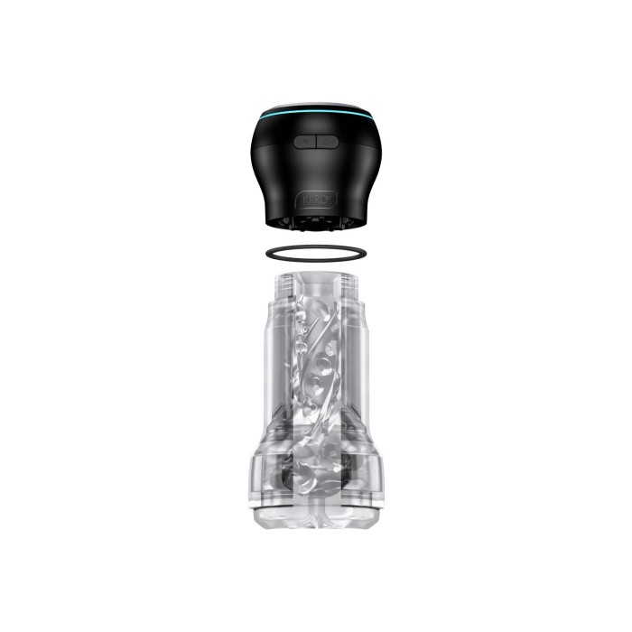 Мастурбатор Kiiroo Feel Pocket Crystal зі всмоктувальною інтерактивною насадкою PowerBlow Combo Set