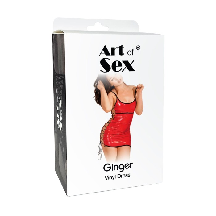 Сексуальна лакована сукня на шнурівці Art of Sex - Ginger червона L-2XL